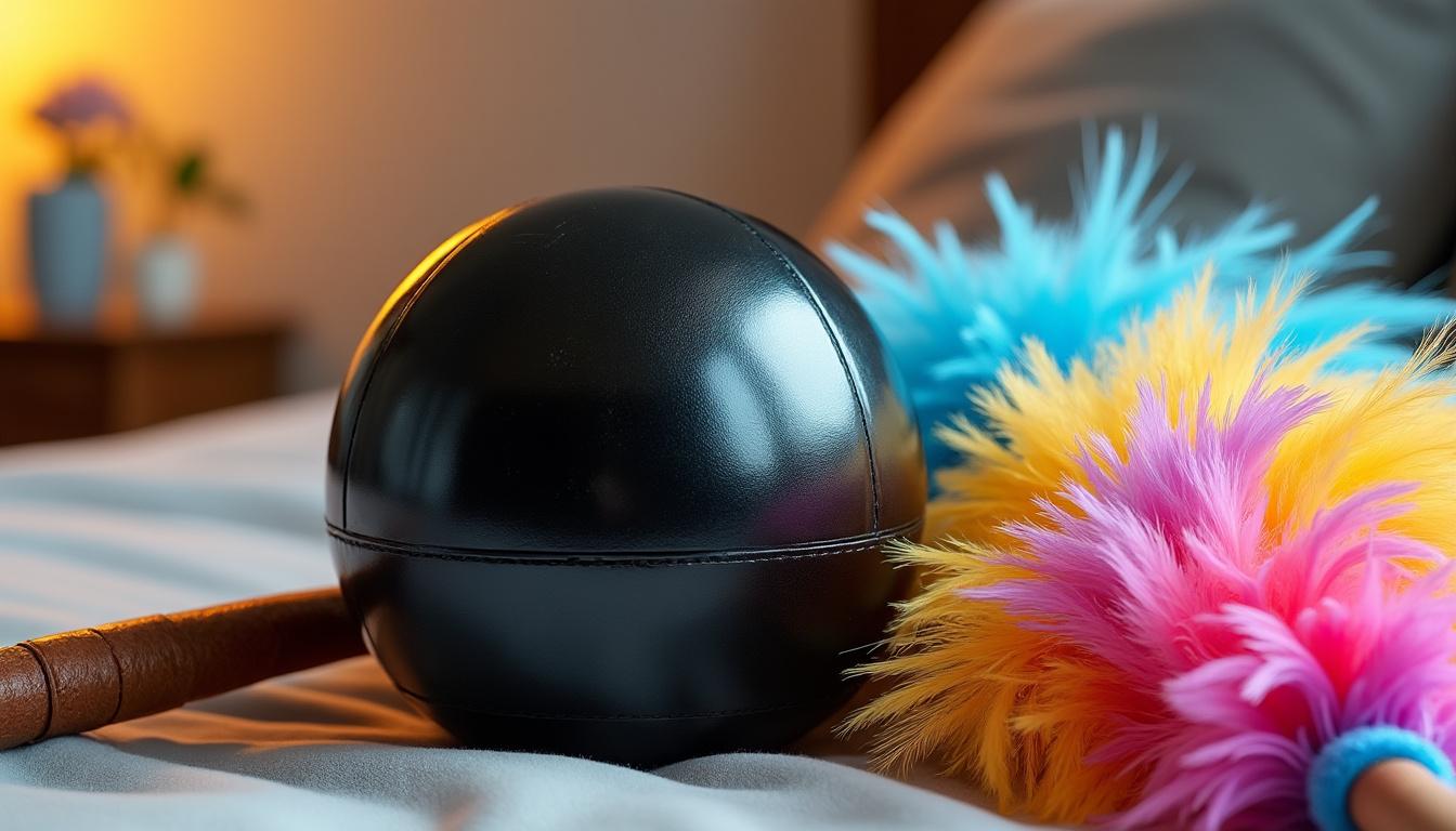 découvrez le gag ball et le plumeau, des accessoires parfaits pour intensifier vos jeux sensoriels et explorer de nouvelles sensations en toute confiance et complicité.
